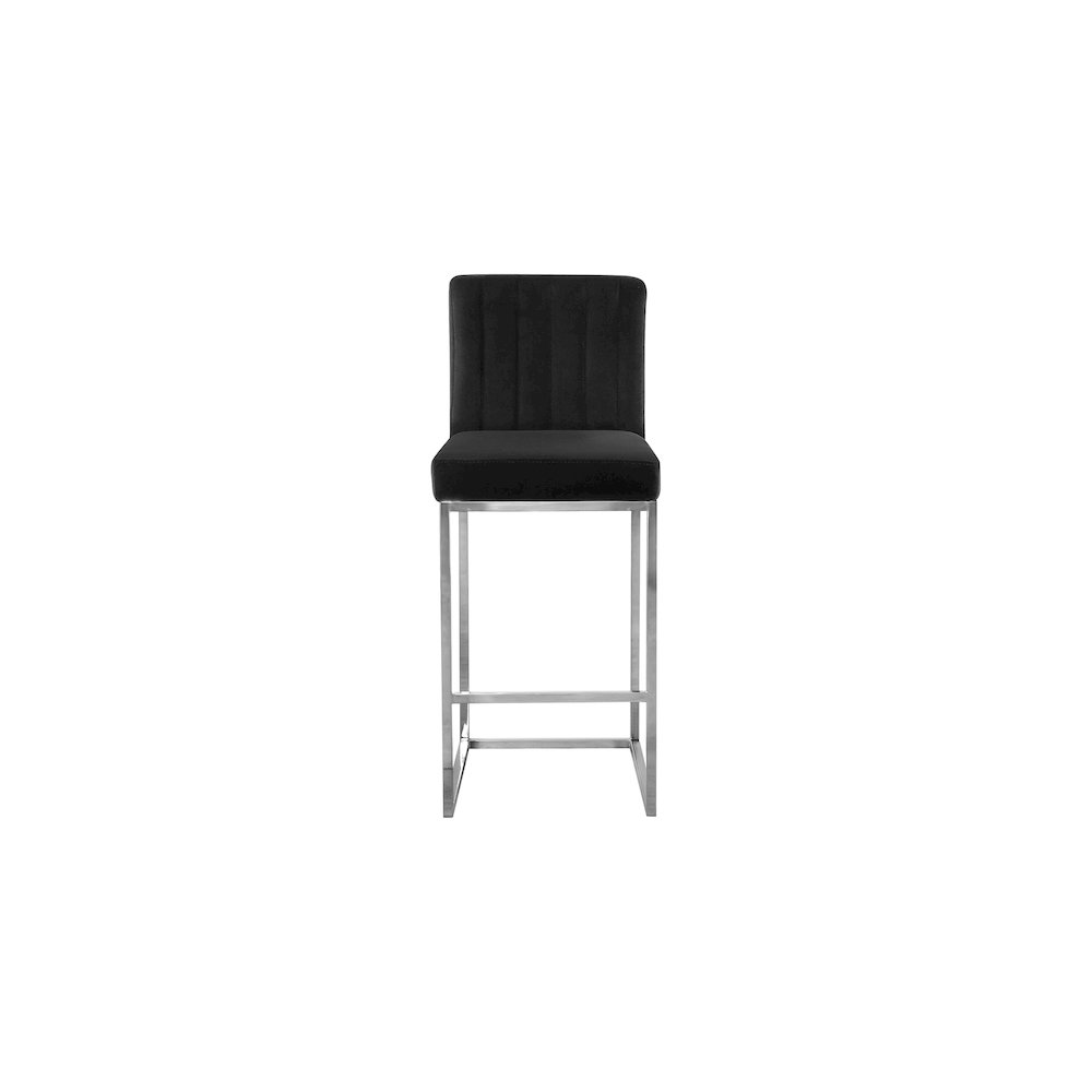 Giselle Black Velvet Stool
