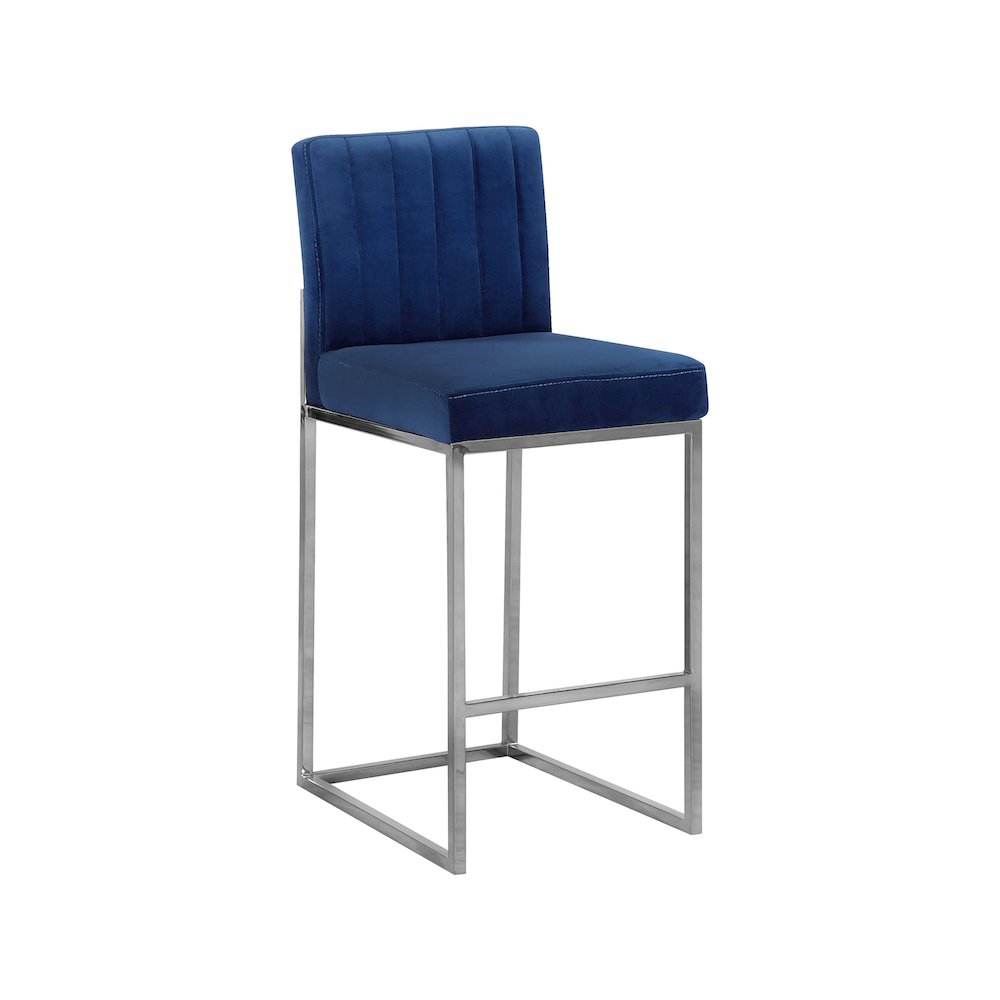 Giselle Navy Velvet Stool