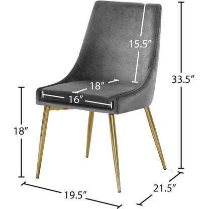Karina Grey Velvet Dining Chair, Set of 2