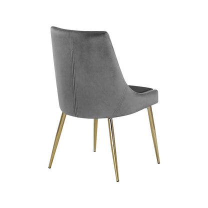 Karina Grey Velvet Dining Chair, Set of 2