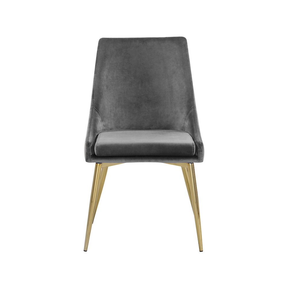 Karina Grey Velvet Dining Chair, Set of 2