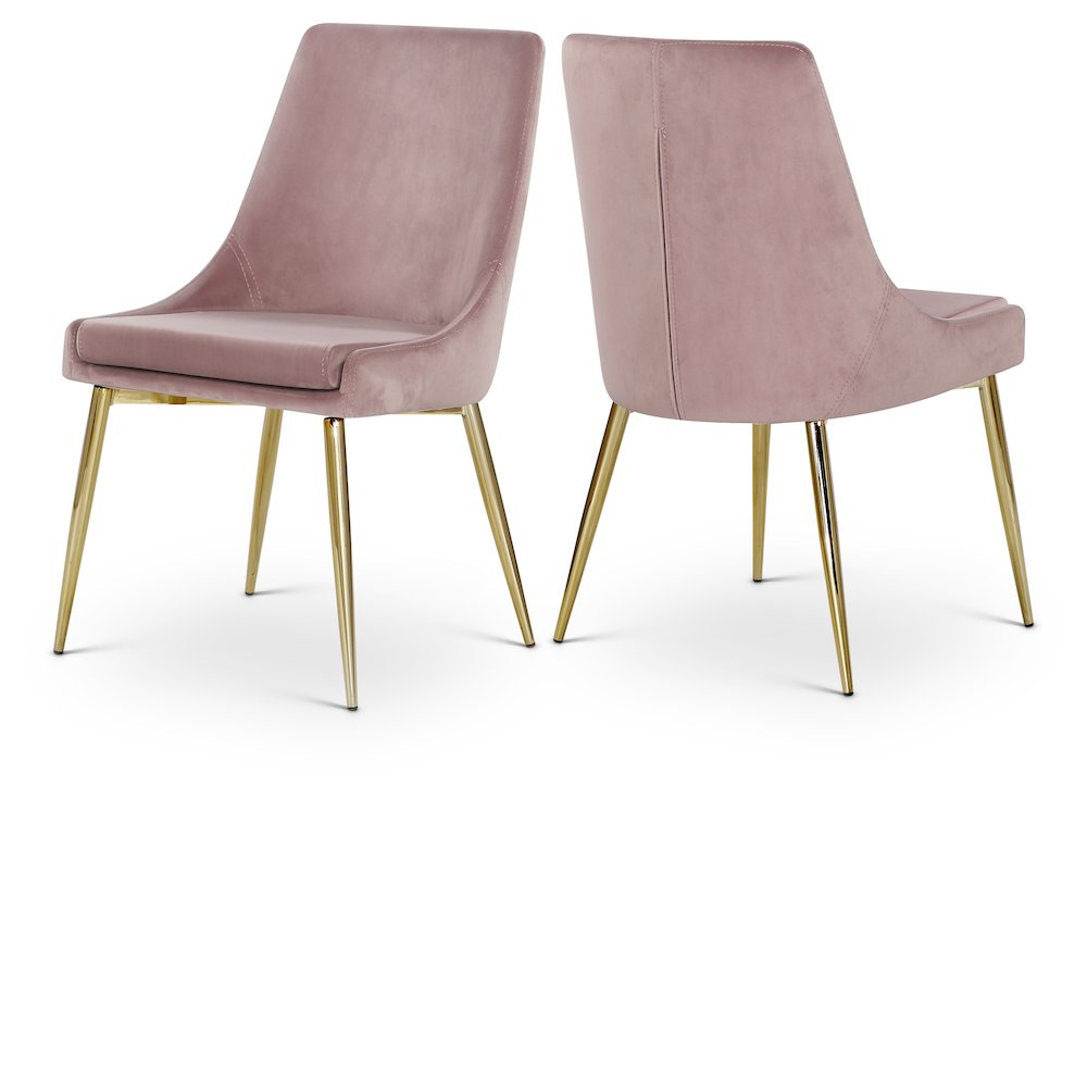 Karina Pink Velvet Dining Chair, Set of 2