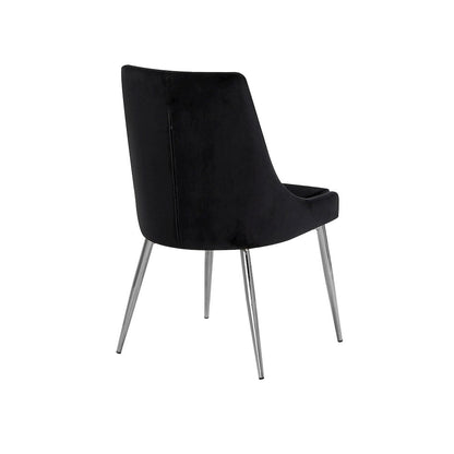 Karina Black Velvet Dining Chair, Set of 2