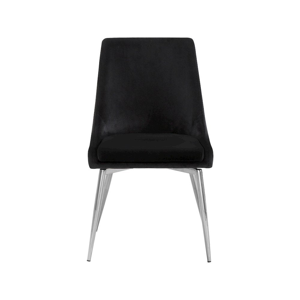 Karina Black Velvet Dining Chair, Set of 2
