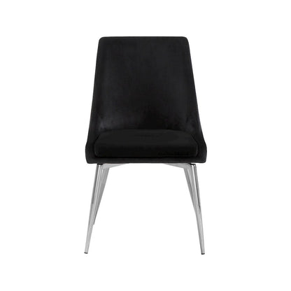 Karina Black Velvet Dining Chair, Set of 2