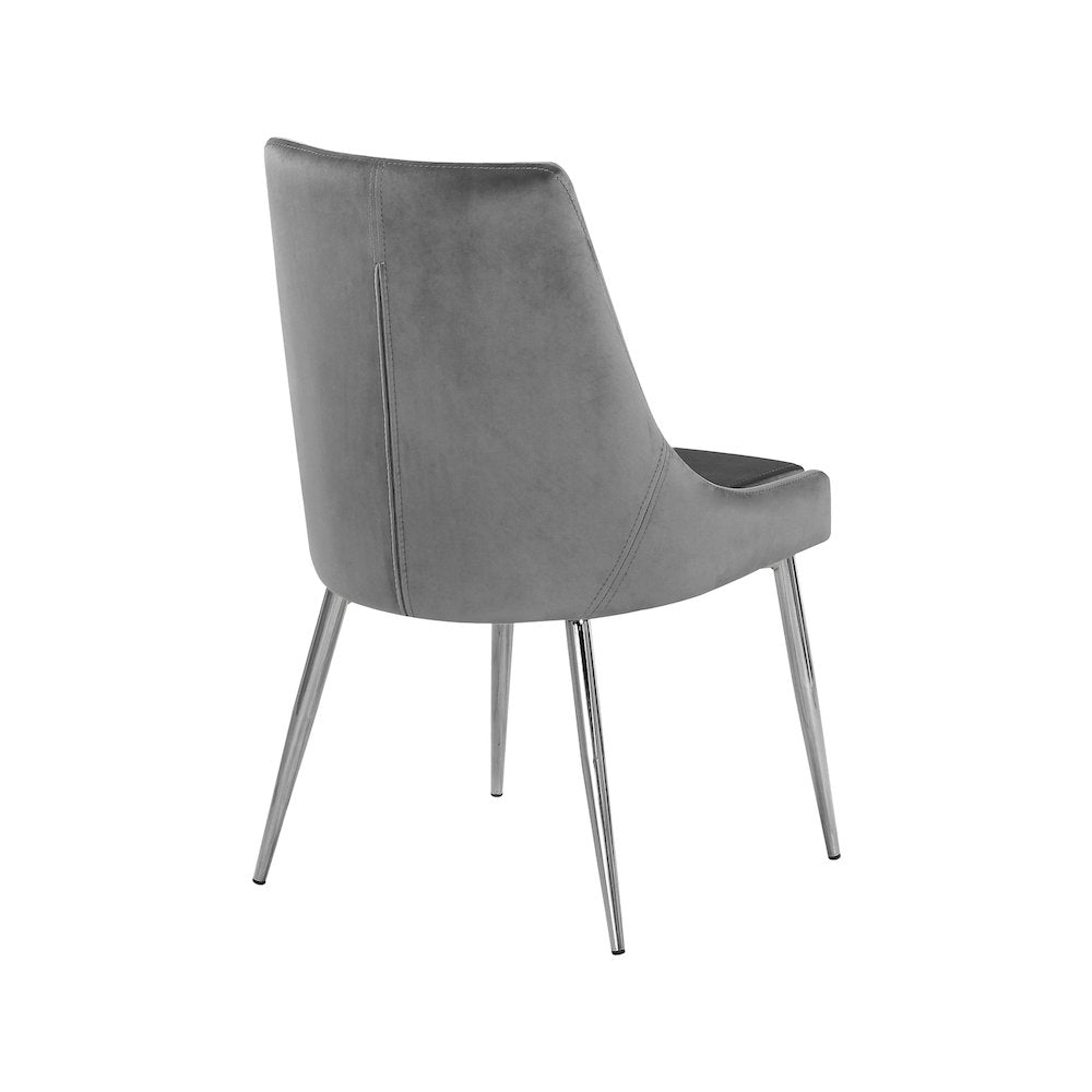 Karina Grey Velvet Dining Chair, Set of 2