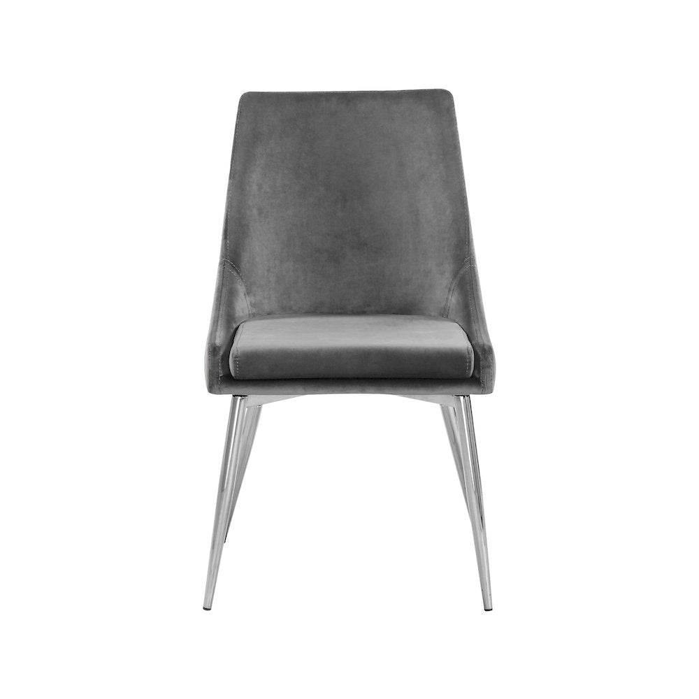Karina Grey Velvet Dining Chair, Set of 2