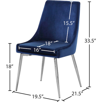 Karina Navy Velvet Dining Chair, Set of 2