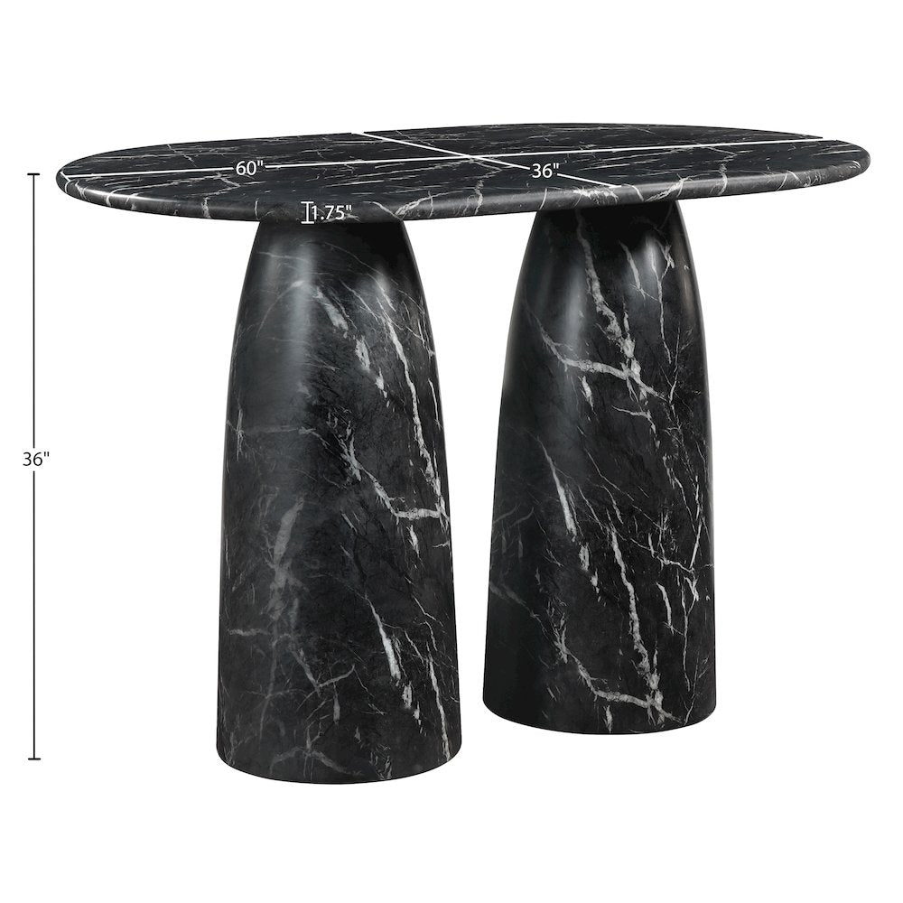 Cosenza Black Concrete Indoor/Outdoor Counter Height Table (3 Boxes)