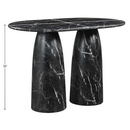 Cosenza Black Concrete Indoor/Outdoor Counter Height Table (3 Boxes)