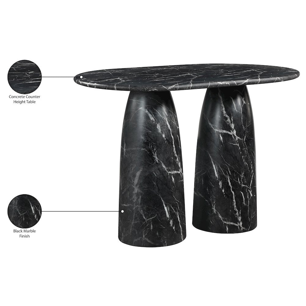 Cosenza Black Concrete Indoor/Outdoor Counter Height Table (3 Boxes)