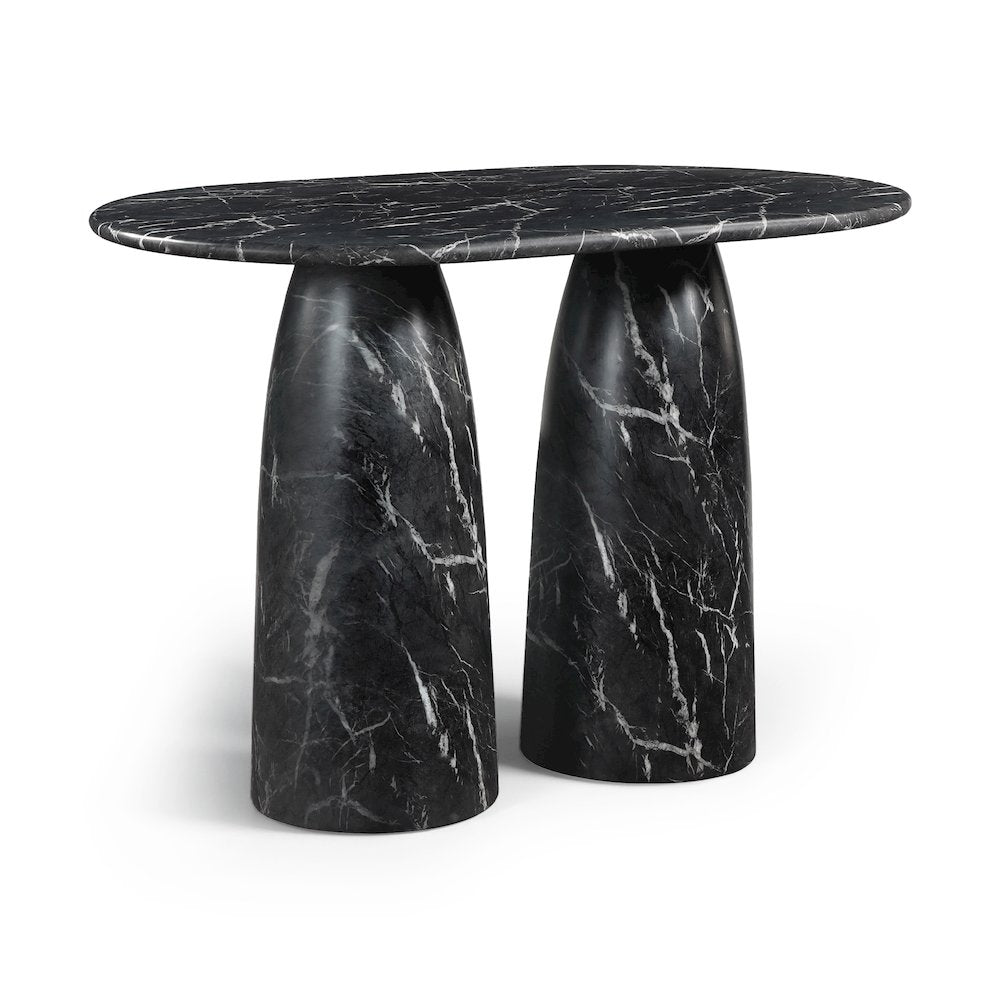 Cosenza Black Concrete Indoor/Outdoor Counter Height Table (3 Boxes)
