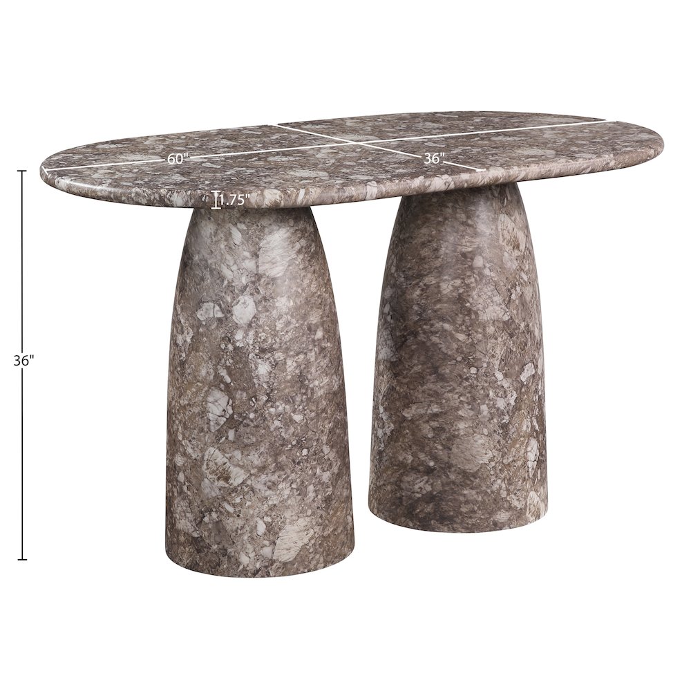 Cosenza Brown Concrete Indoor/Outdoor Counter Height Table (3 Boxes)