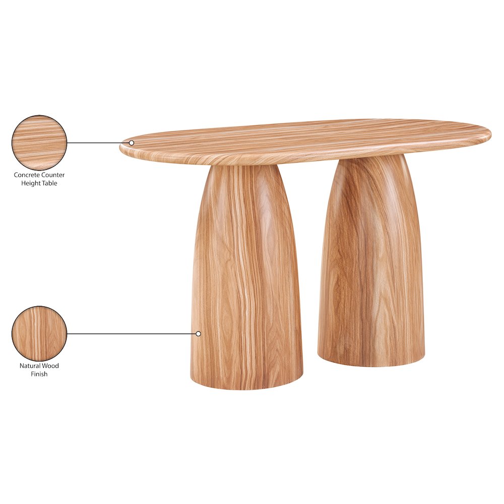Cosenza Natural Concrete Indoor/Outdoor Counter Height Table (3 Boxes)