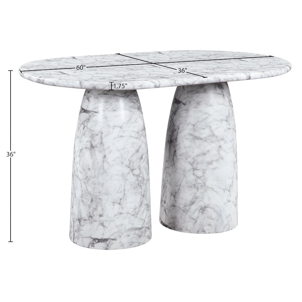 Cosenza White Concrete Indoor/Outdoor Counter Height Table (3 Boxes)