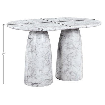 Cosenza White Concrete Indoor/Outdoor Counter Height Table (3 Boxes)