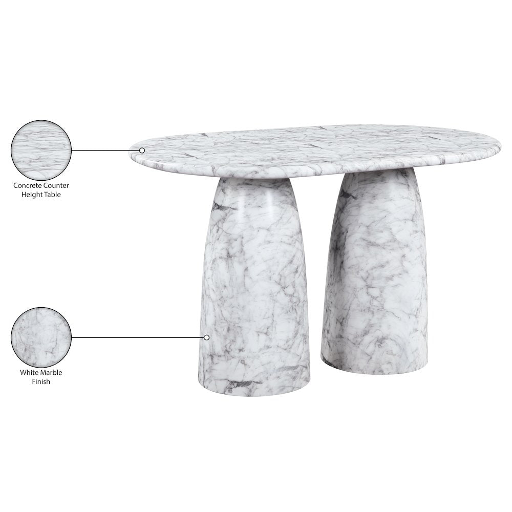Cosenza White Concrete Indoor/Outdoor Counter Height Table (3 Boxes)