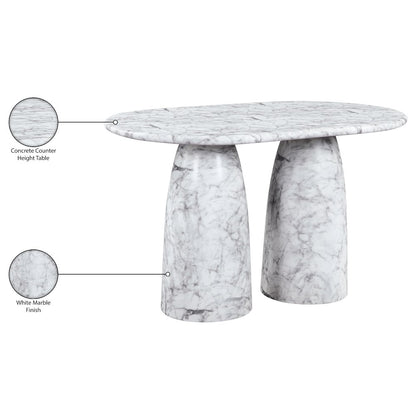 Cosenza White Concrete Indoor/Outdoor Counter Height Table (3 Boxes)