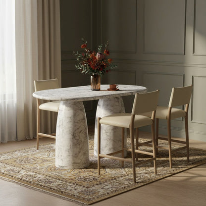 Cosenza White Concrete Indoor/Outdoor Counter Height Table (3 Boxes)