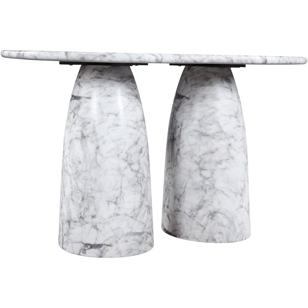 Cosenza White Concrete Indoor/Outdoor Counter Height Table (3 Boxes)