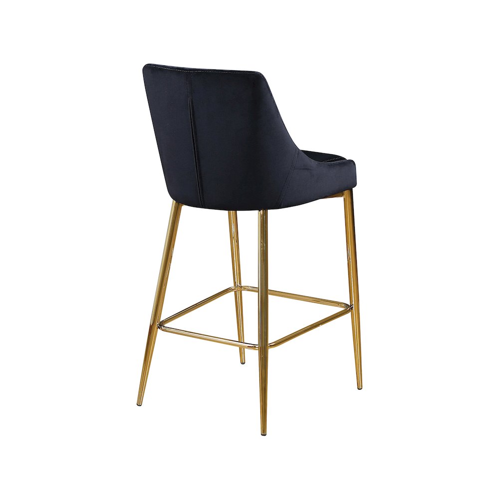 Karina Black Velvet Stool, Set of 2