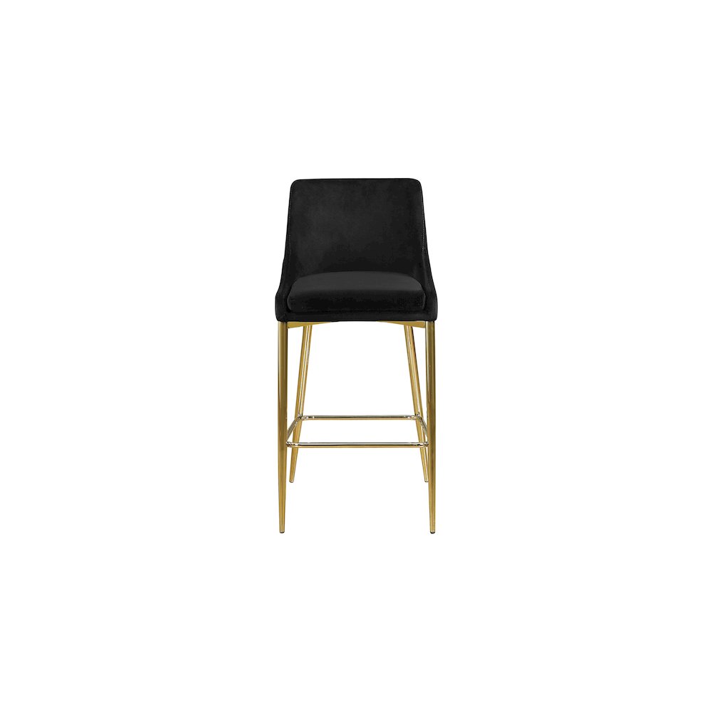 Karina Black Velvet Stool, Set of 2