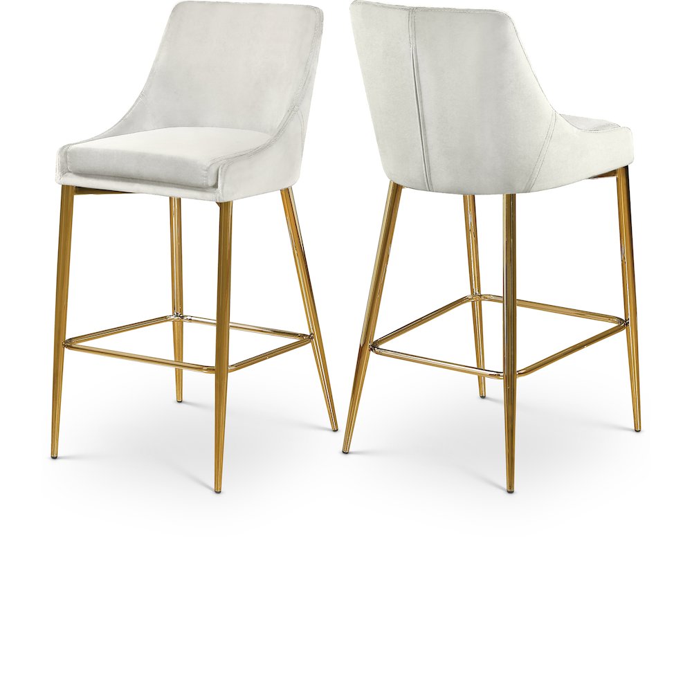 Karina Cream Velvet Stool, Set of 2