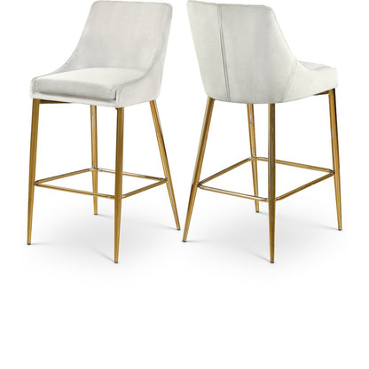 Karina Cream Velvet Stool, Set of 2