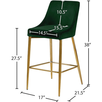 Karina Green Velvet Stool, Set of 2