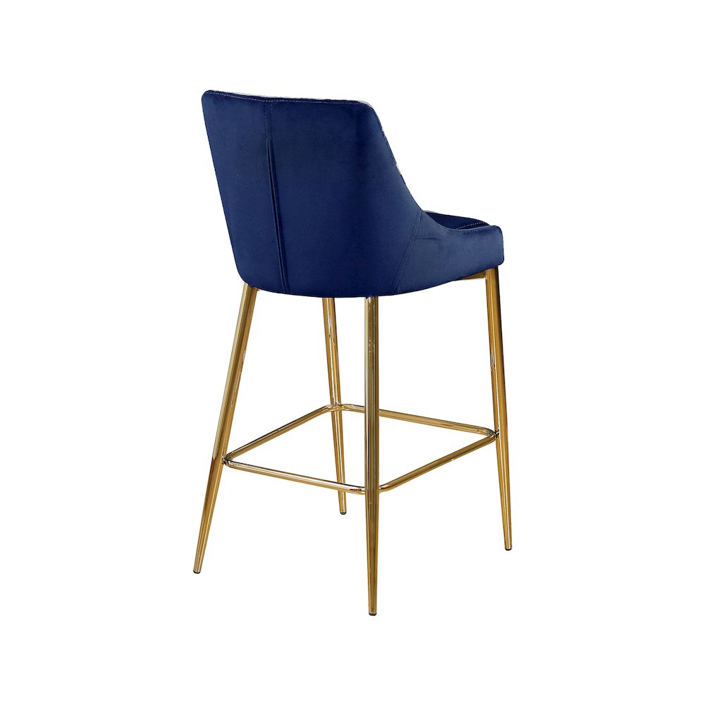 Karina Navy Velvet Stool, Set of 2