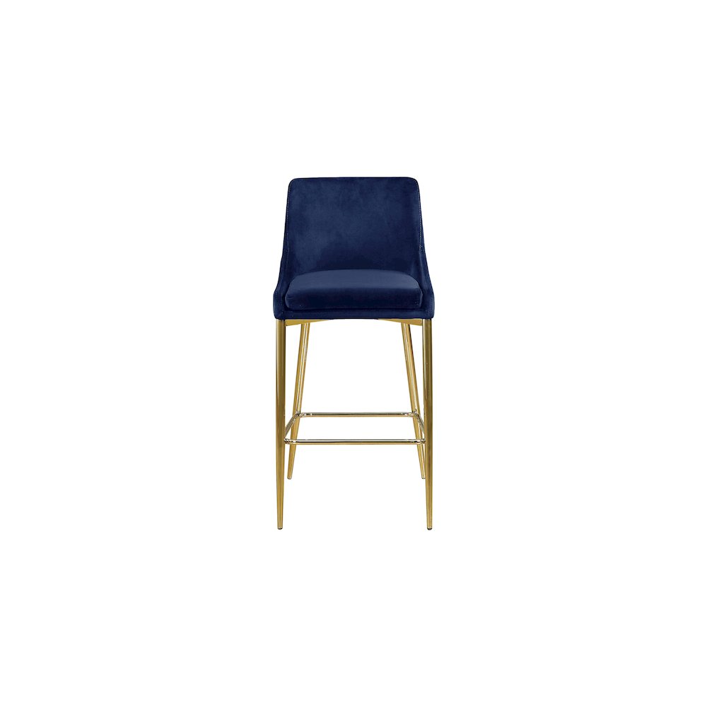 Karina Navy Velvet Stool, Set of 2