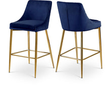 Karina Navy Velvet Stool, Set of 2