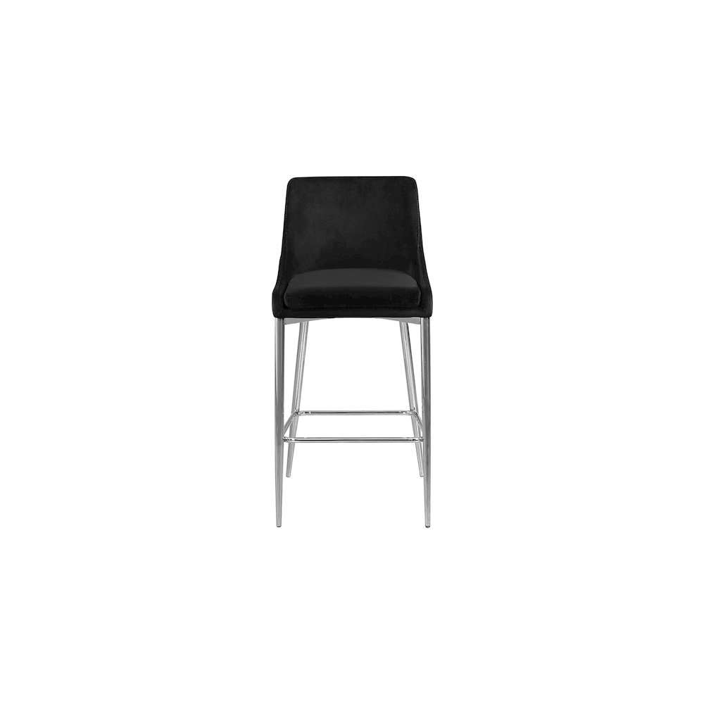 Karina Black Velvet Stool, Set of 2
