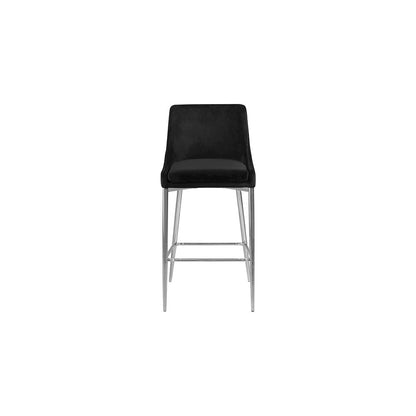 Karina Black Velvet Stool, Set of 2