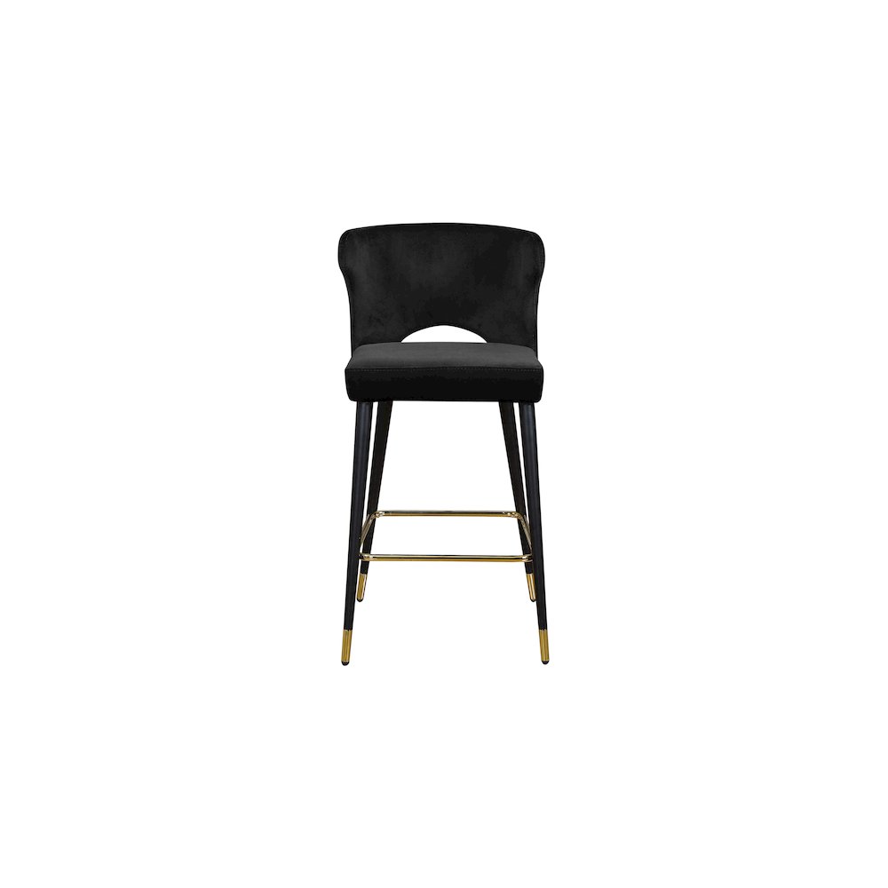 Kelly Black Velvet Stool, Set of 2