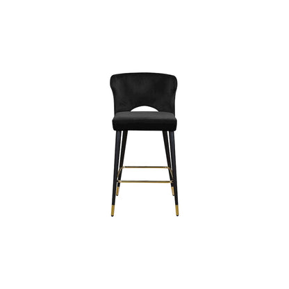 Kelly Black Velvet Stool, Set of 2