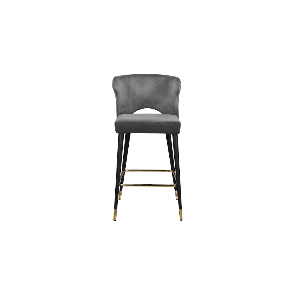 Kelly Grey Velvet Stool, Set of 2