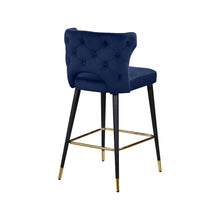 Kelly Navy Velvet Stool, Set of 2