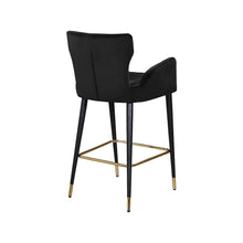 Luxe Black Velvet Stool, Set of 2