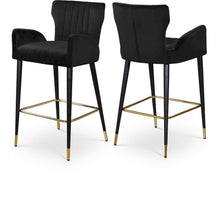 Luxe Black Velvet Stool, Set of 2