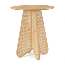 Butterfly 36" Natural Solid Wood And Natural Cane Bar Height Table
