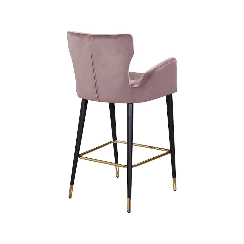 Luxe Pink Velvet Stool, Set of 2