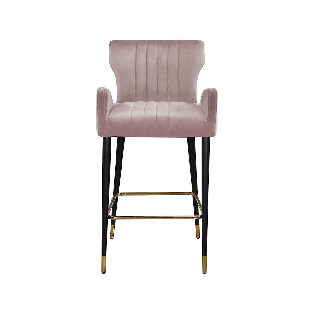 Luxe Pink Velvet Stool, Set of 2