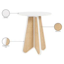 Butterfly 36" White / Natural Solid Wood And Natural Cane Bar Height Table