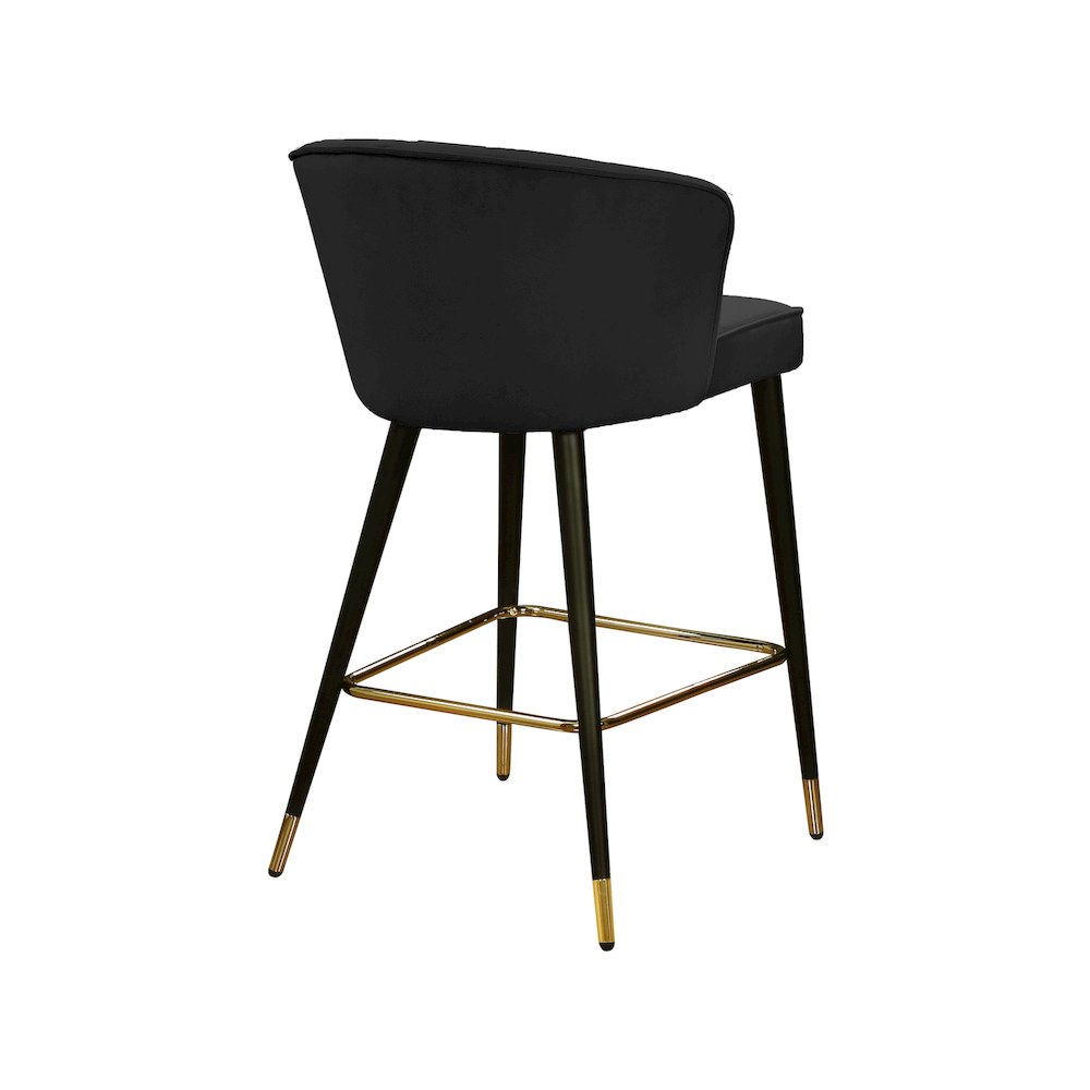 Cassie Black Velvet Stool, Set of 2