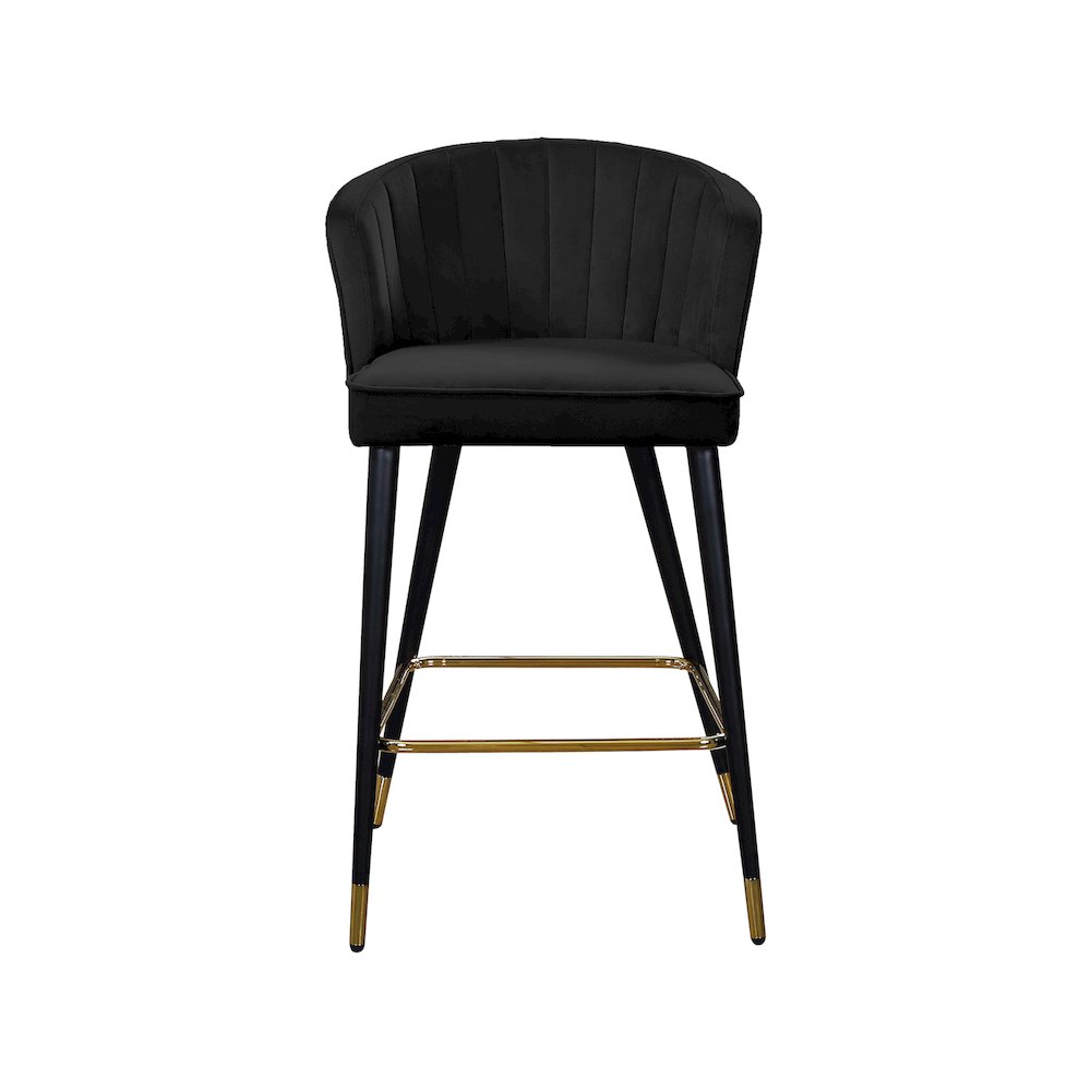 Cassie Black Velvet Stool, Set of 2