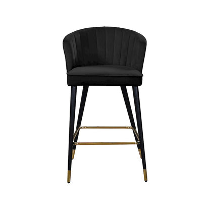 Cassie Black Velvet Stool, Set of 2