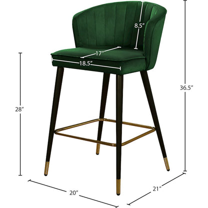Cassie Green Velvet Stool, Set of 2