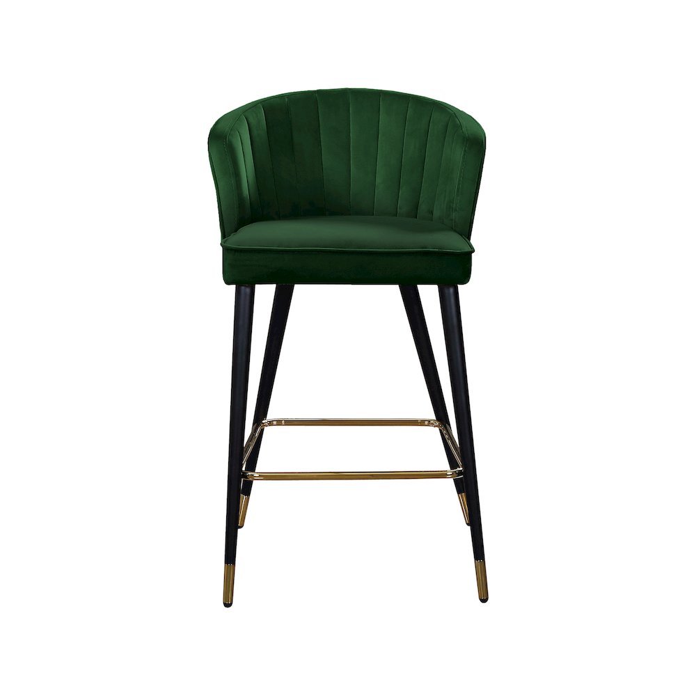 Cassie Green Velvet Stool, Set of 2