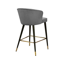Cassie Grey Velvet Stool, Set of 2